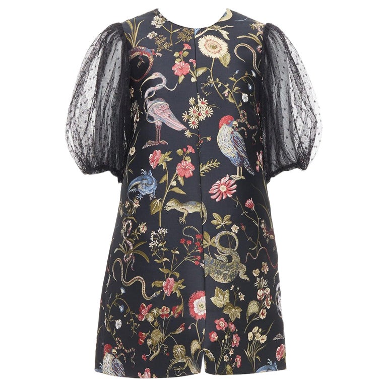 RED VALENTINO Runway black bird floral jacquard mini dress IT42 M at 1stDibs RED VALENTINO Runway black bird floral jacquard mini dress IT42 M at 1stDibs