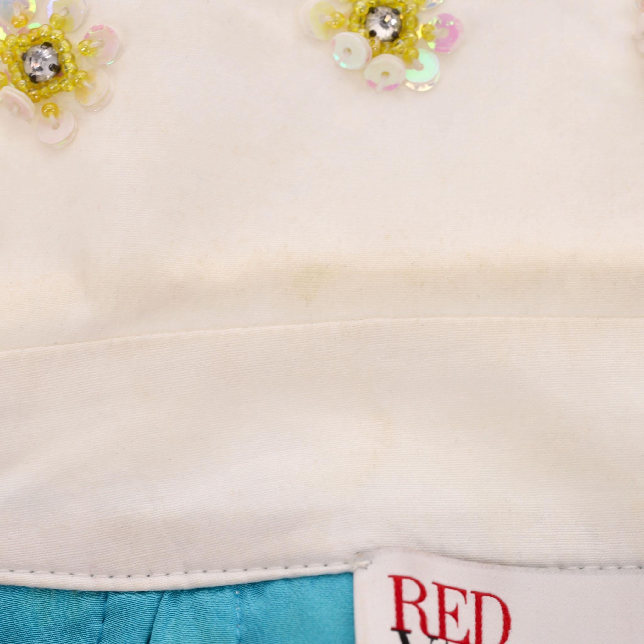 Red Valentino - Veste en tissu à motifs ornés de paillettes en vente 5