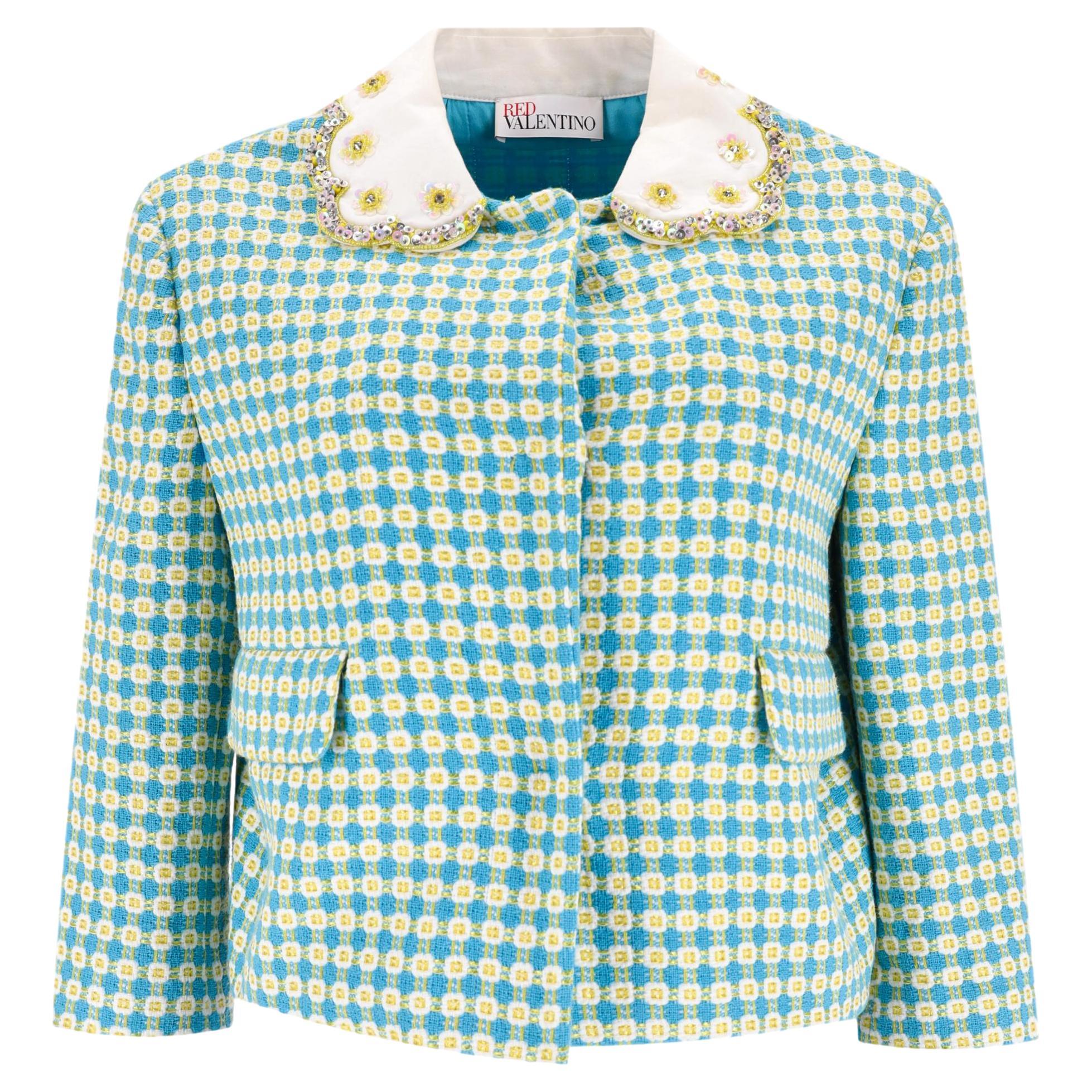 Red Valentino - Veste en tissu à motifs ornés de paillettes en vente