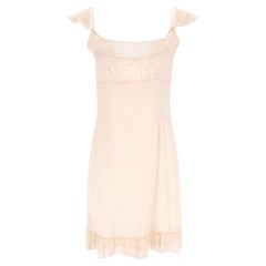 Red Valentino Silk & Cotton Blend Ruffle Dress