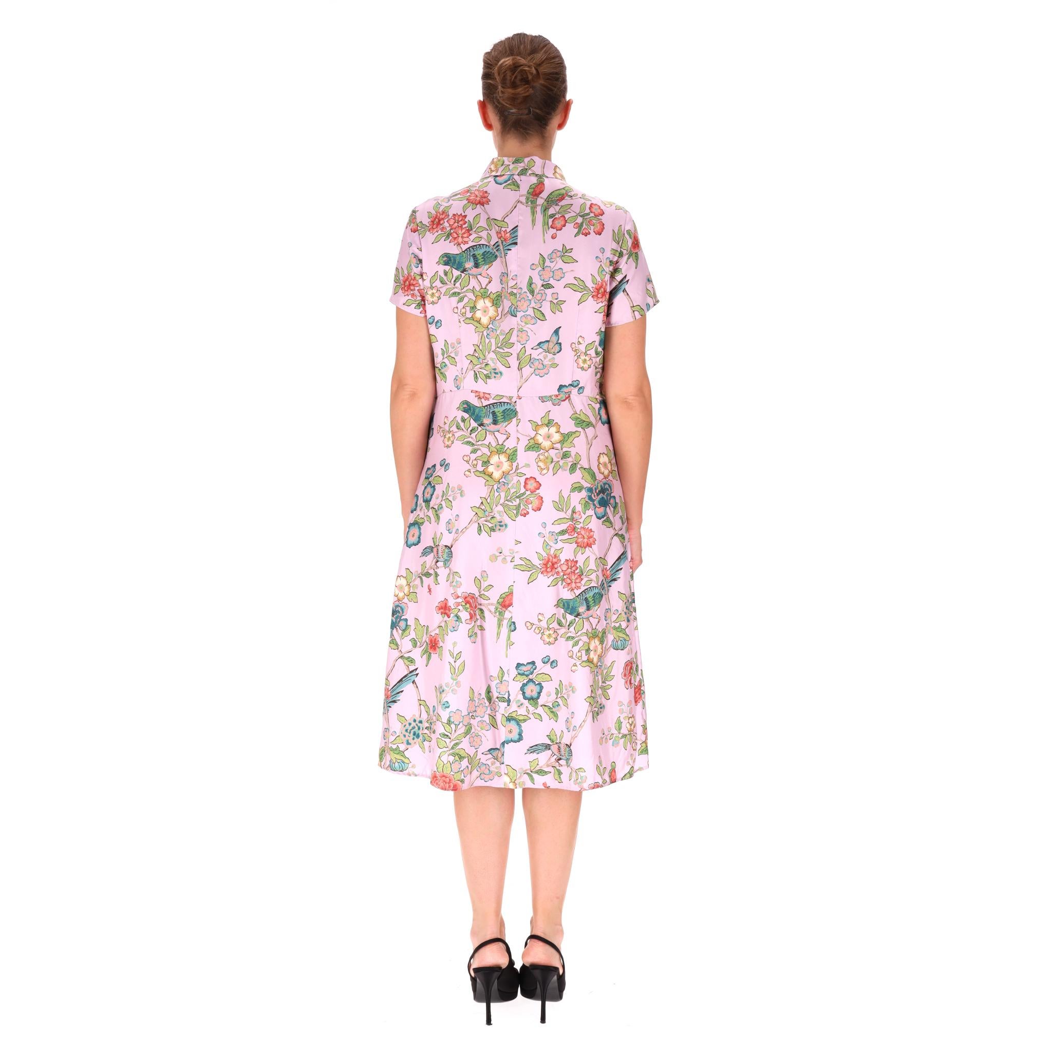 Red Valentino - Robe chemise en soie à fleurs Excellent état - En vente à London, GB