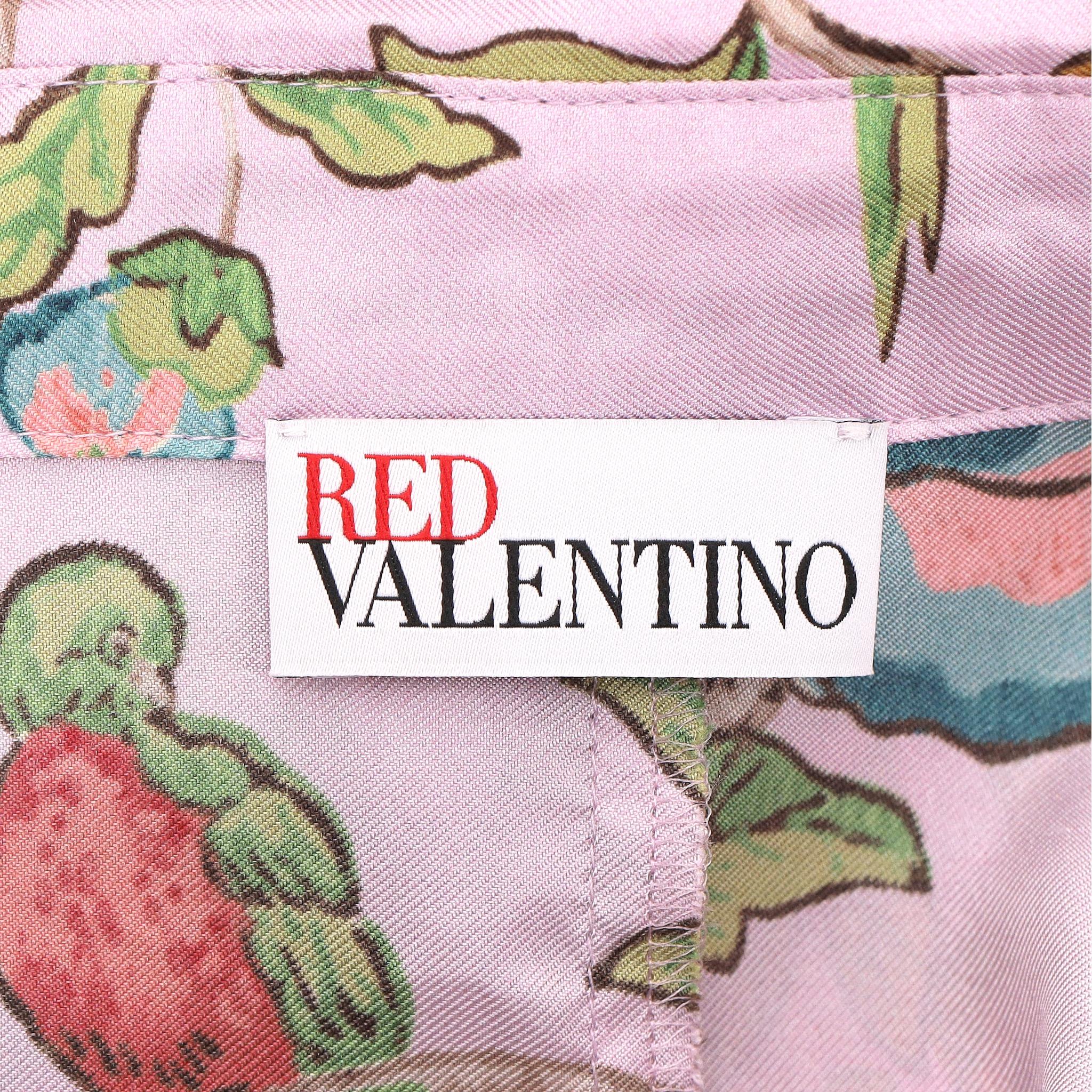 Red Valentino - Robe chemise en soie à fleurs en vente 1