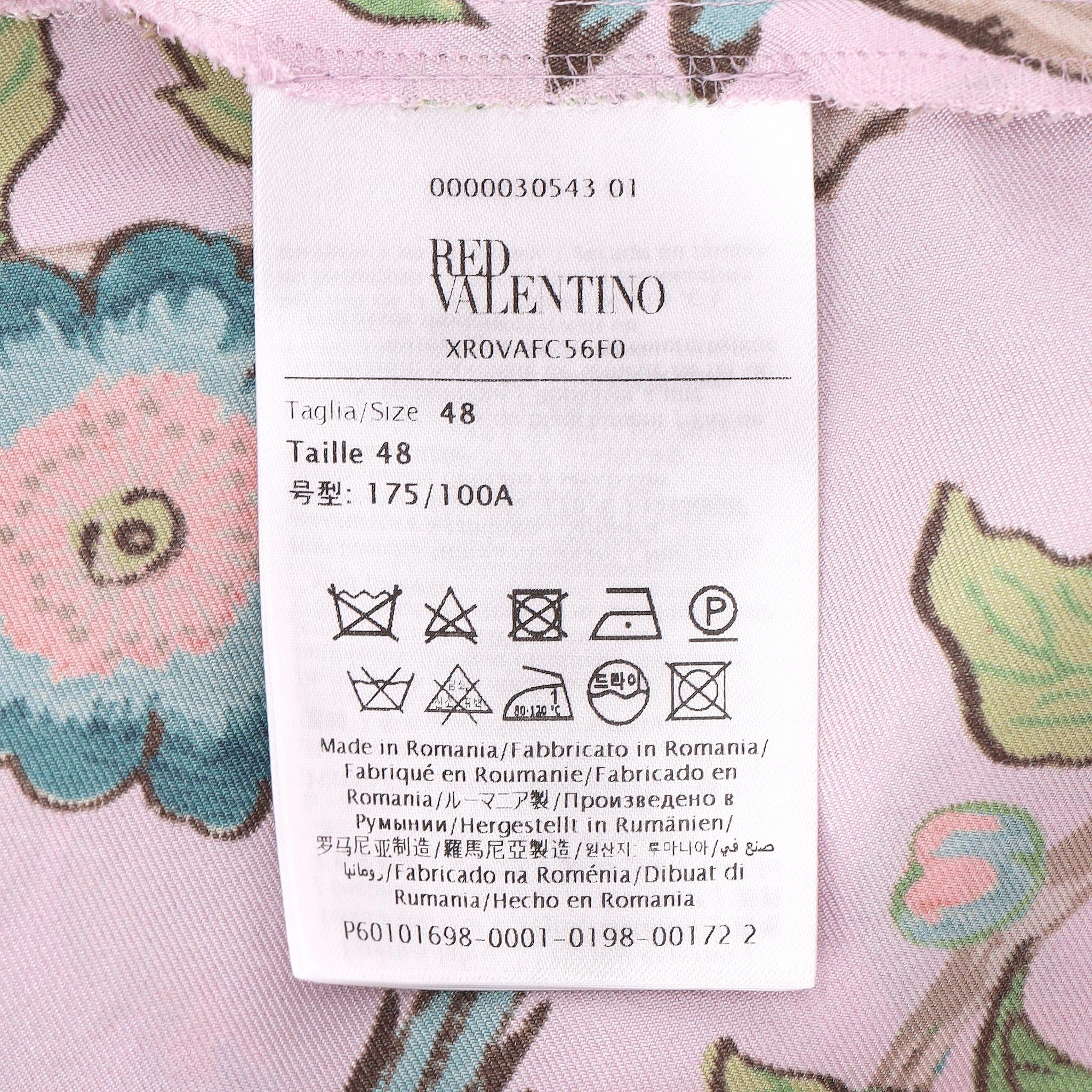 Red Valentino - Robe chemise en soie à fleurs en vente 2