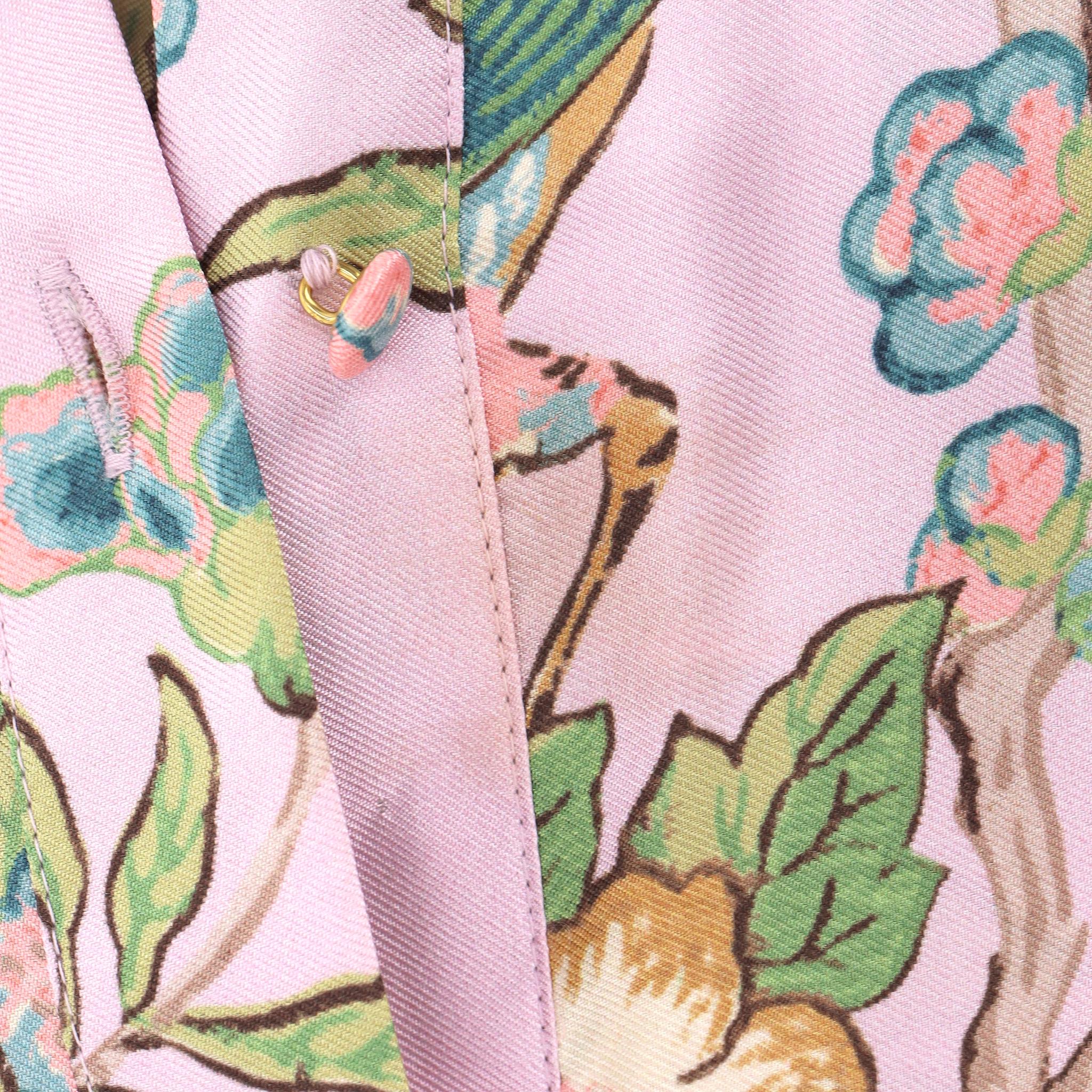 Red Valentino - Robe chemise en soie à fleurs en vente 4