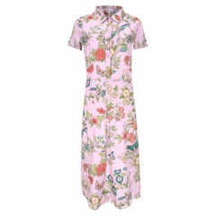 Vestito camicia floreale in seta di Valentino