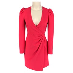 RED VALENTINO Size 2 Coral Polyester Long Sleeve Dress