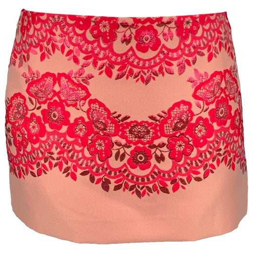 red Size 6 Pink Jacquard Blend Skirt at 1stDibs | red valentino pink skirt