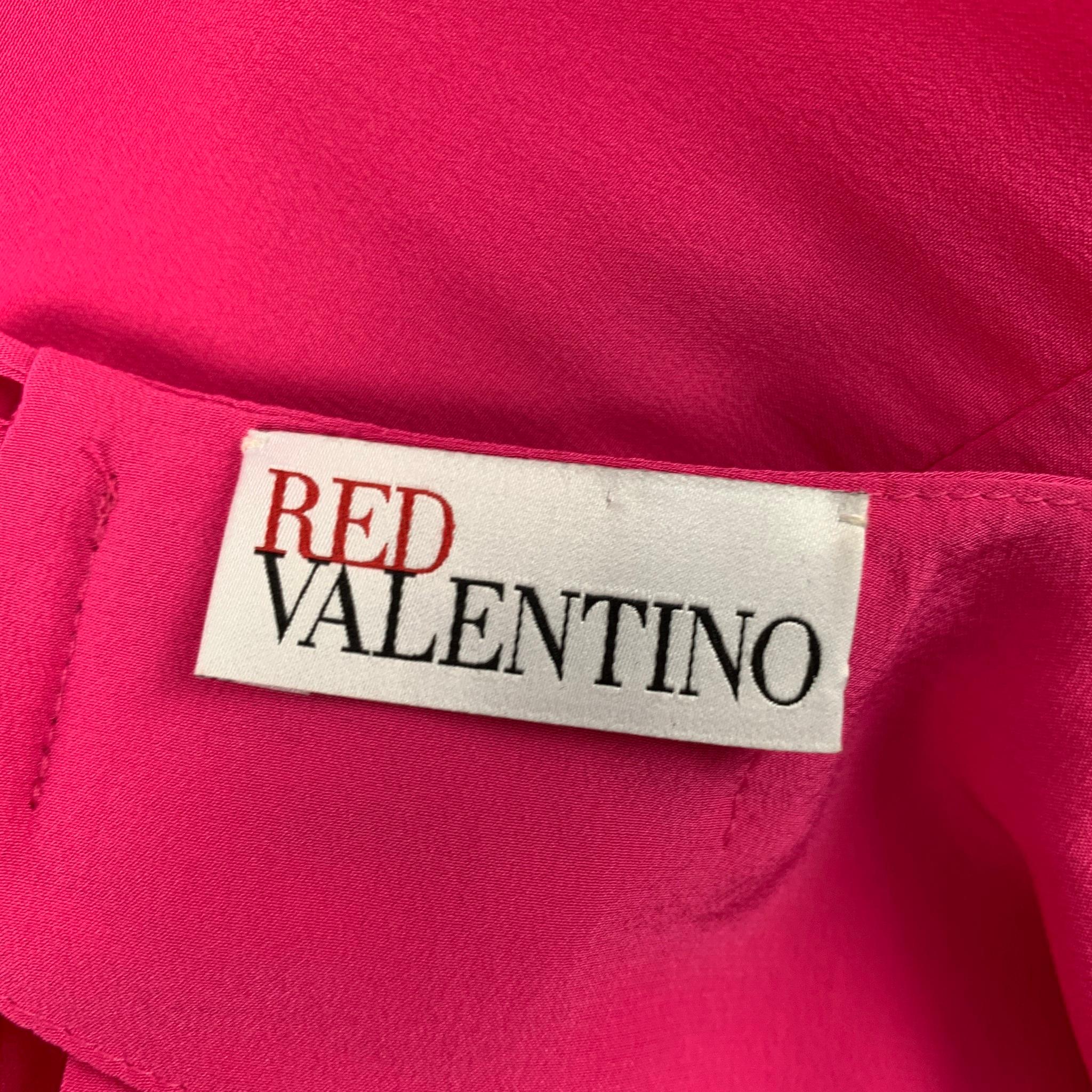 RED VALENTINO Size 6 Pink Silk Long Sleeve Dress In Good Condition In San Francisco, CA