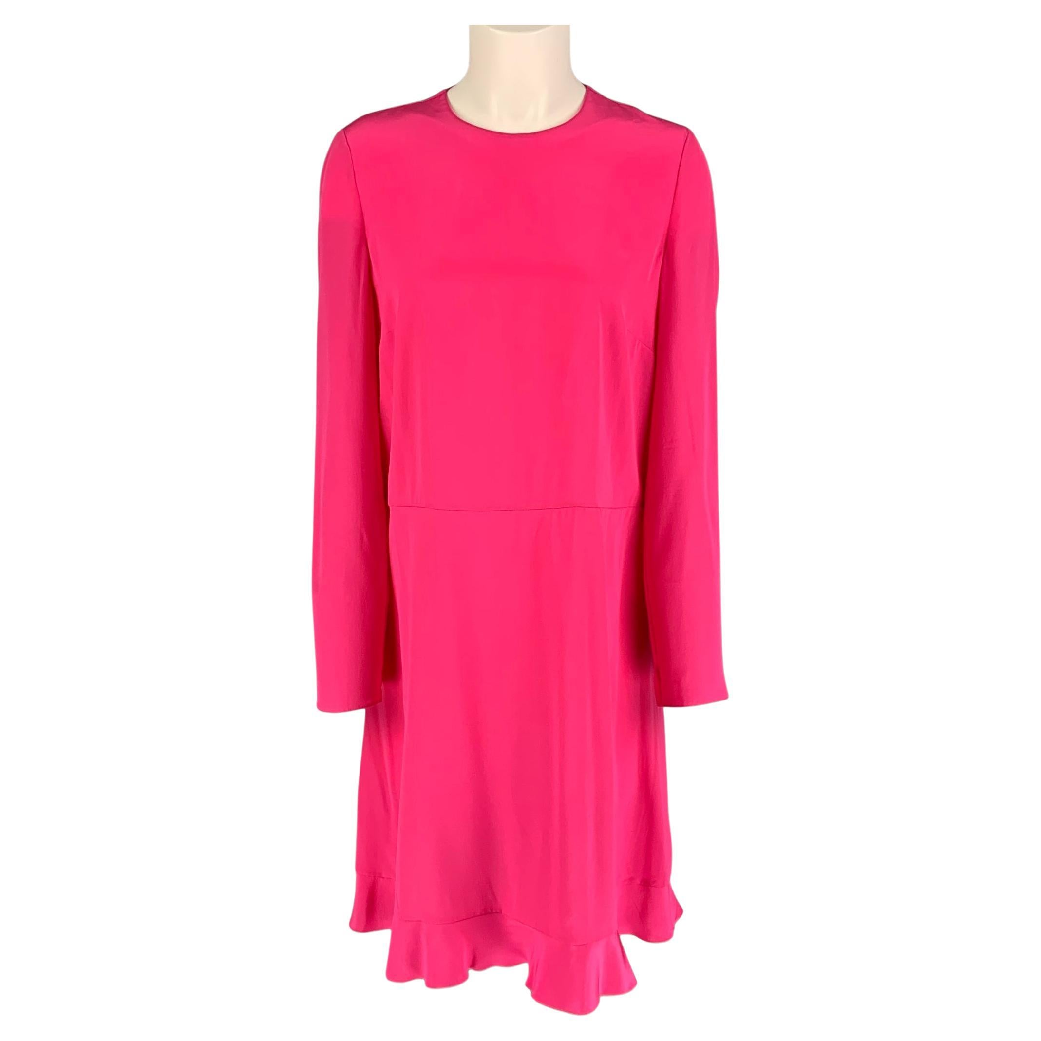 RED VALENTINO Size 6 Pink Silk Long Sleeve Dress