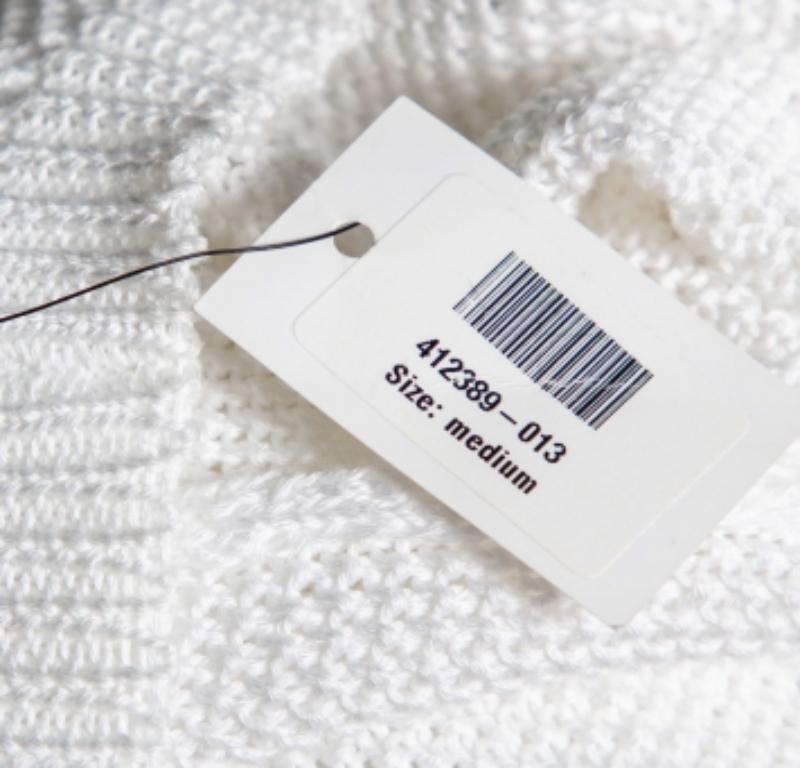 RED Valentino Maglia a maniche lunghe in cotone bianco con applicazioni floreali M. I. in vendita 1