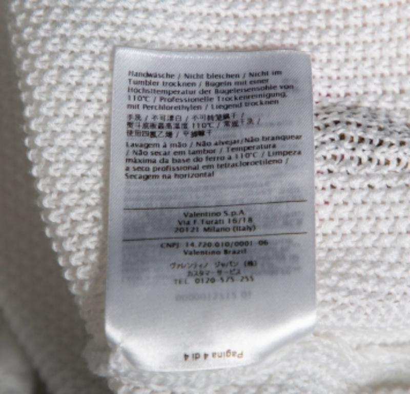RED Valentino Maglia a maniche lunghe in cotone bianco con applicazioni floreali M. I. in vendita 4