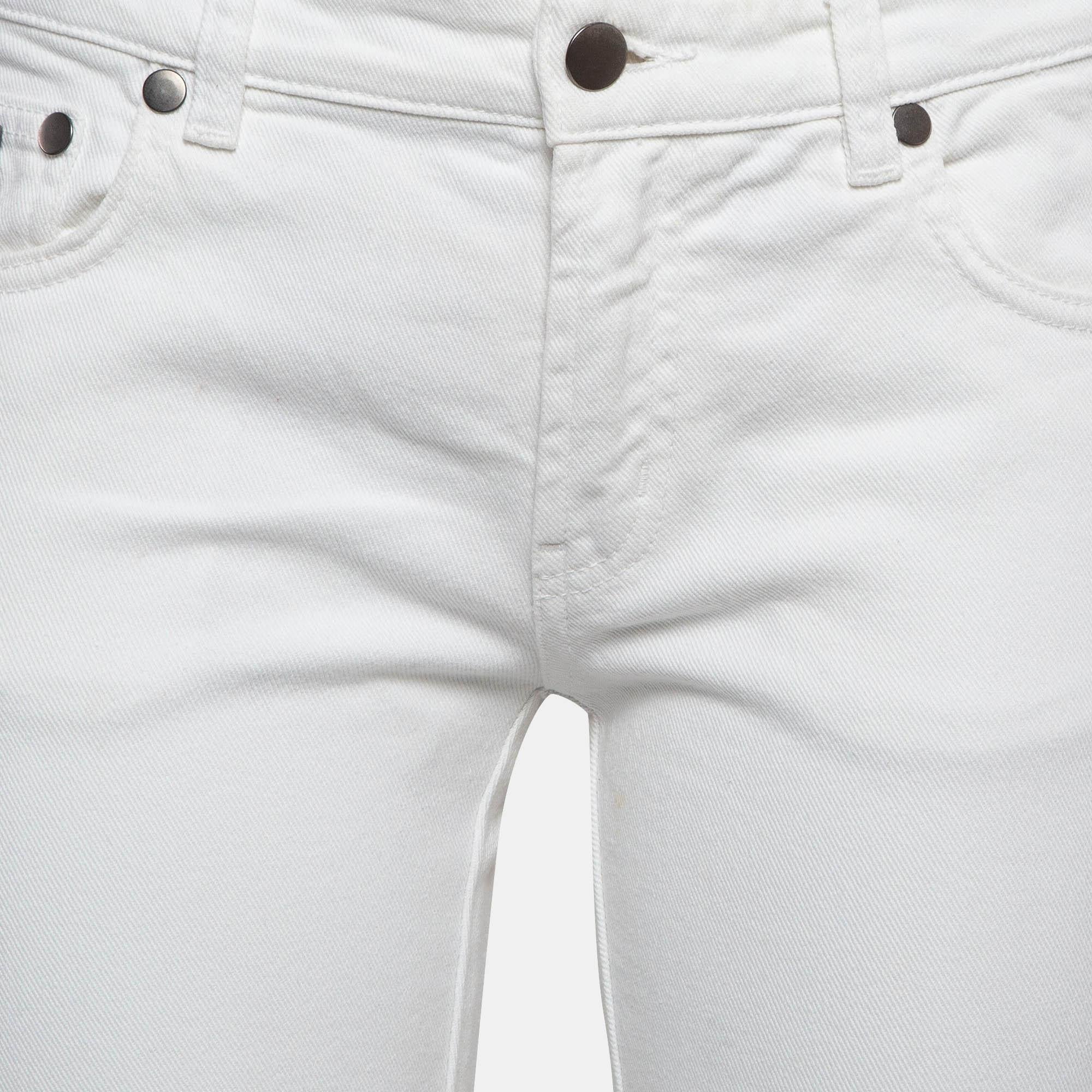 Gray RED Valentino White Denim Straight Leg Jeans M Waist 28