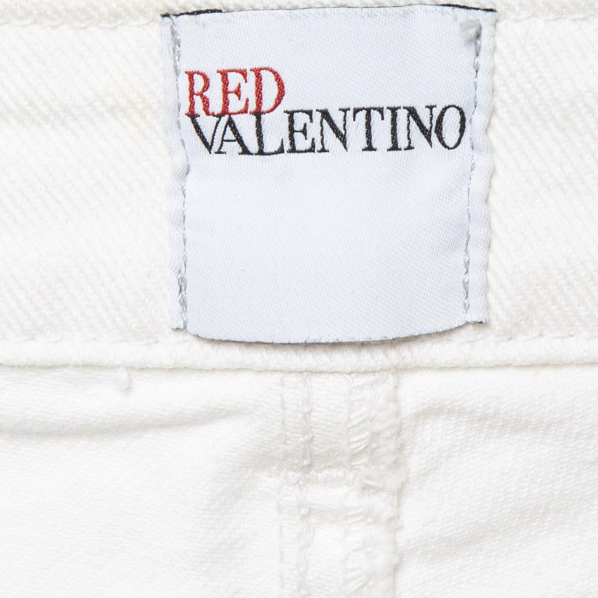 RED Valentino White Denim Straight Leg Jeans M Waist 28