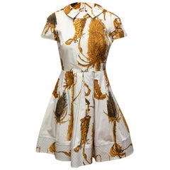 Red Valentino White & Multicolor Vine Print Dress