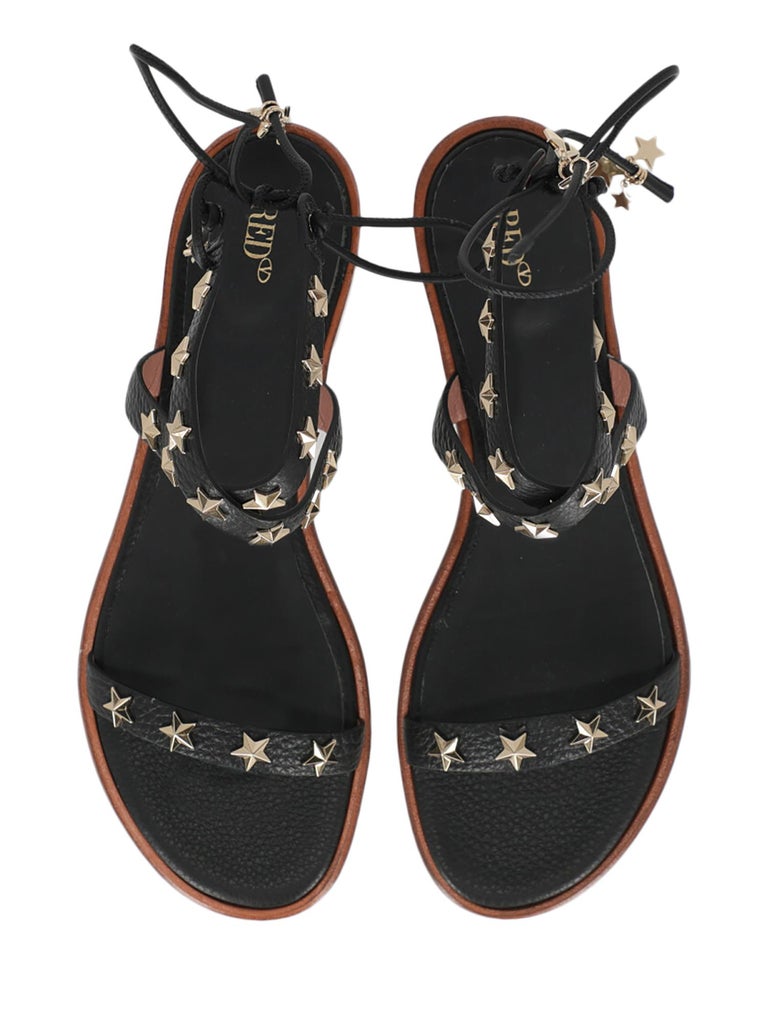 Red Valentino Slippers Black Leather For Sale at 1stDibs