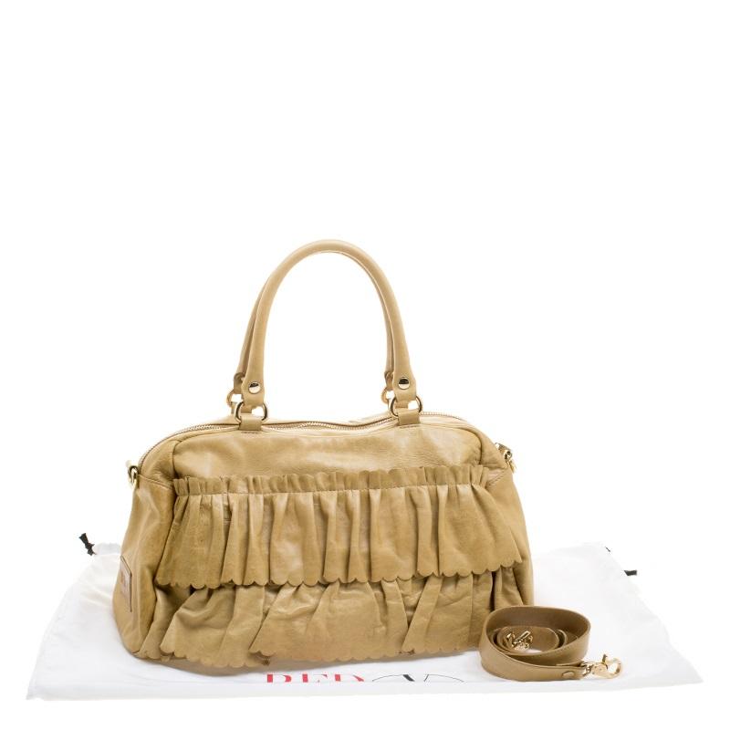 RED Valentino Yellow Leather Ruffle Shoulder Bag 3