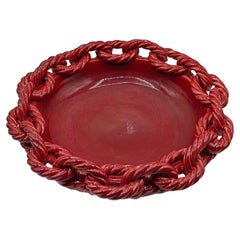 Red Vallauris bowl with links