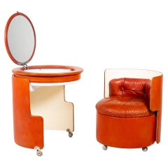 Vintage Red Vanity Mod. Dilly Daily by Luigi Massoni for Poltrona Frau, 1968