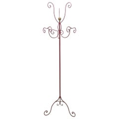 Red Varnished Iron Hat and Coat Rack Ascribable to Piero Fornasetti, Italy