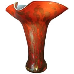 Red Vase Art Deco Signed Schneider