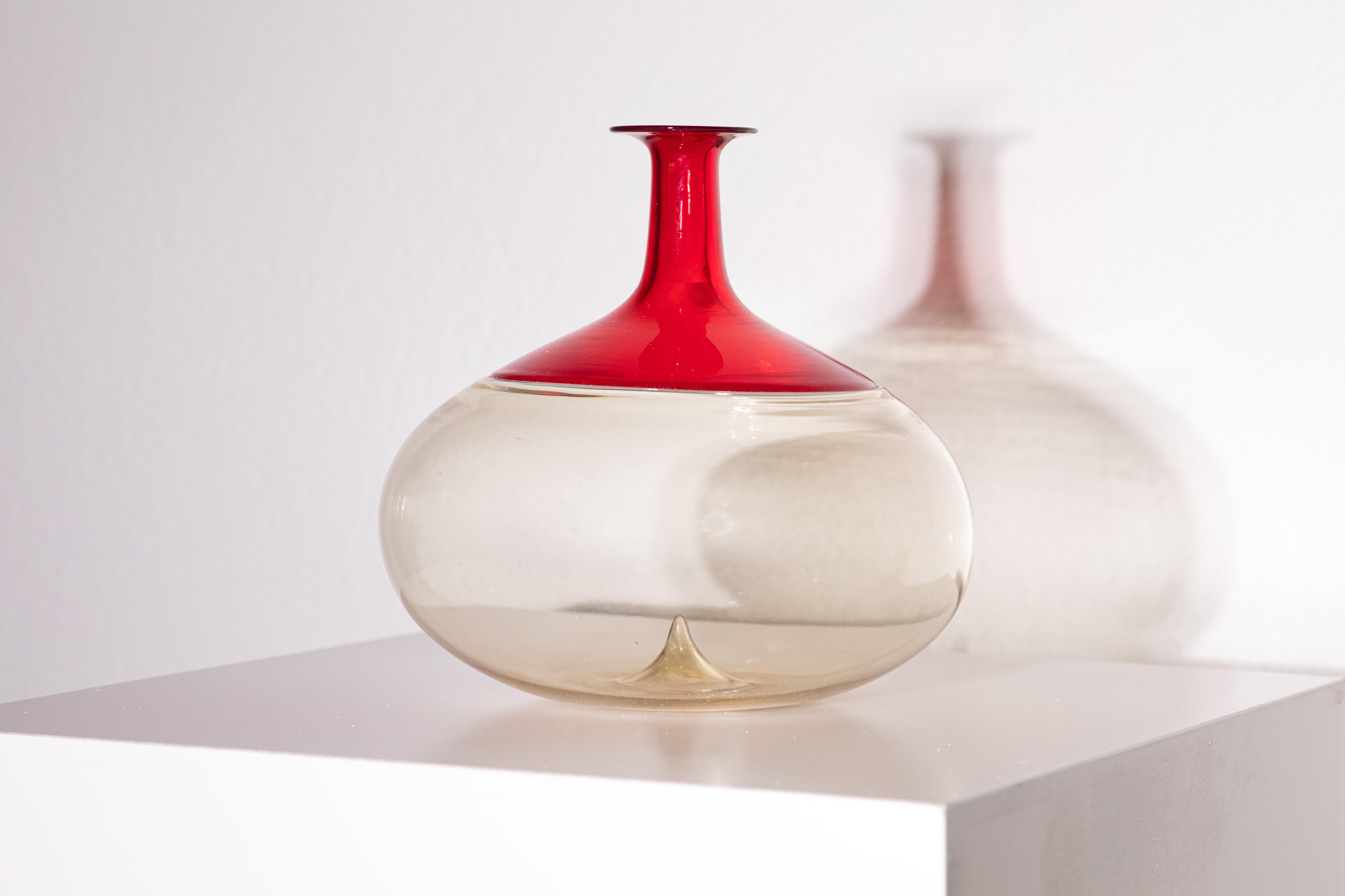 Red Vase by Tapio Wirkkala for Venini, 1990s In Good Condition For Sale In Collonge-Bellerive, GE