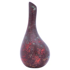 Red Vase, Ceramics by Hans Hedberg, Biot, France