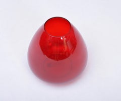 Red Glass vase from the Ruby series designed by Per Lütken for Holmegaard, 1957