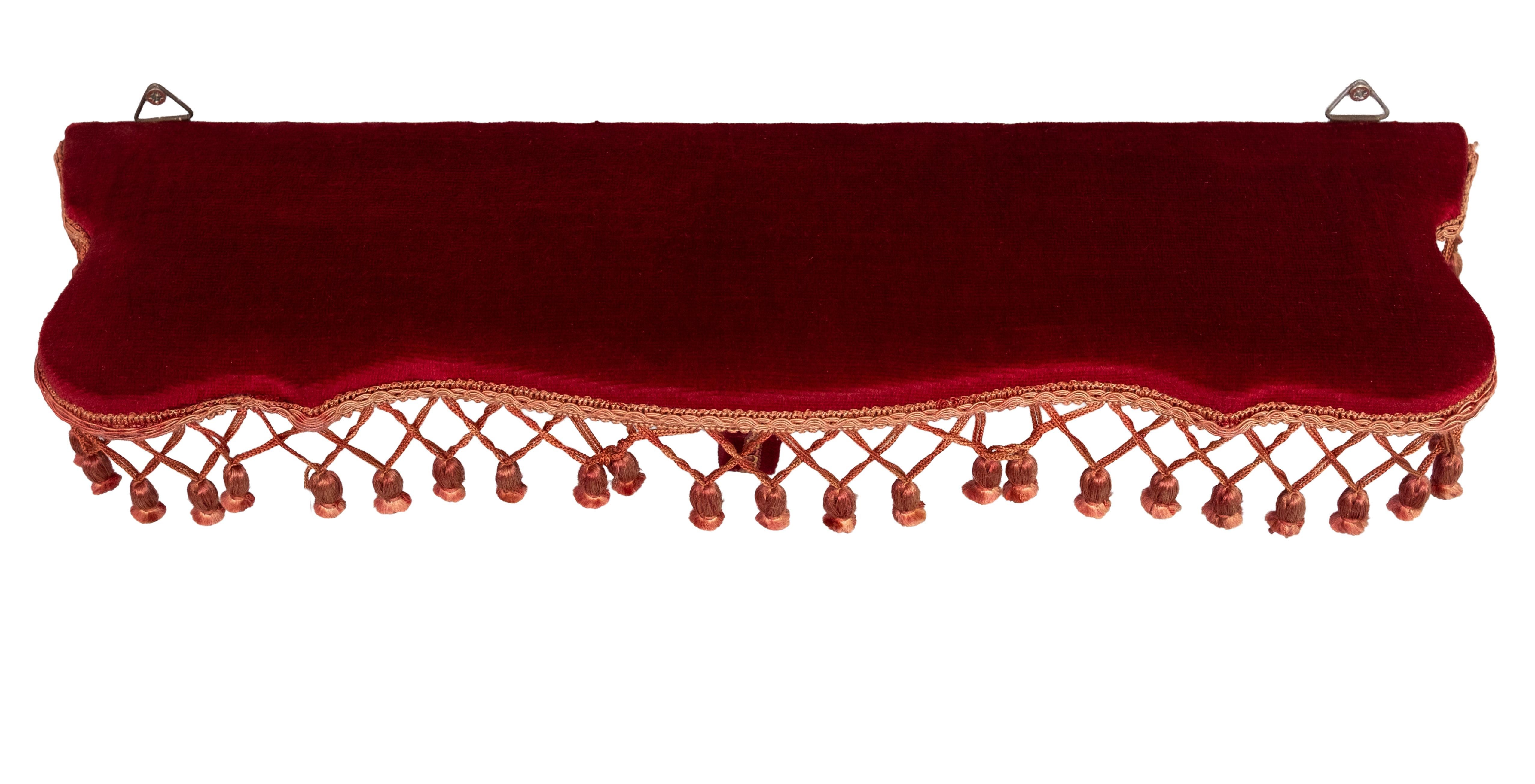 Metà XX secolo Set da sala in velluto rosso 7 pezzi 1960s in vendita