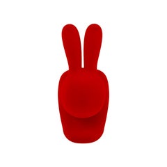 Red Velvet Baby Rabbit Chair, Designed by Stefano Giovannoni, Made in Italy