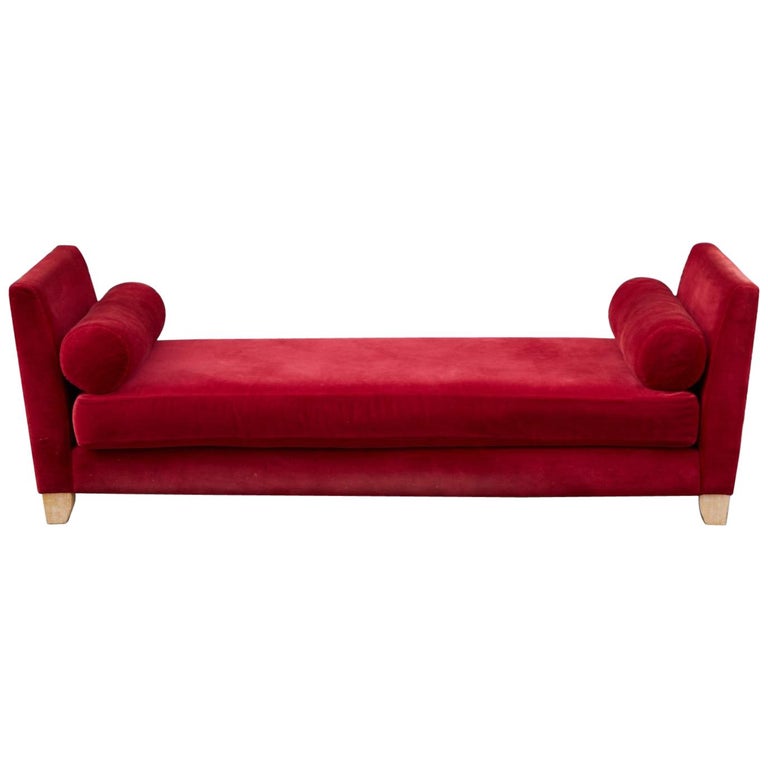 Red Velvet Daybed at 1stDibs
