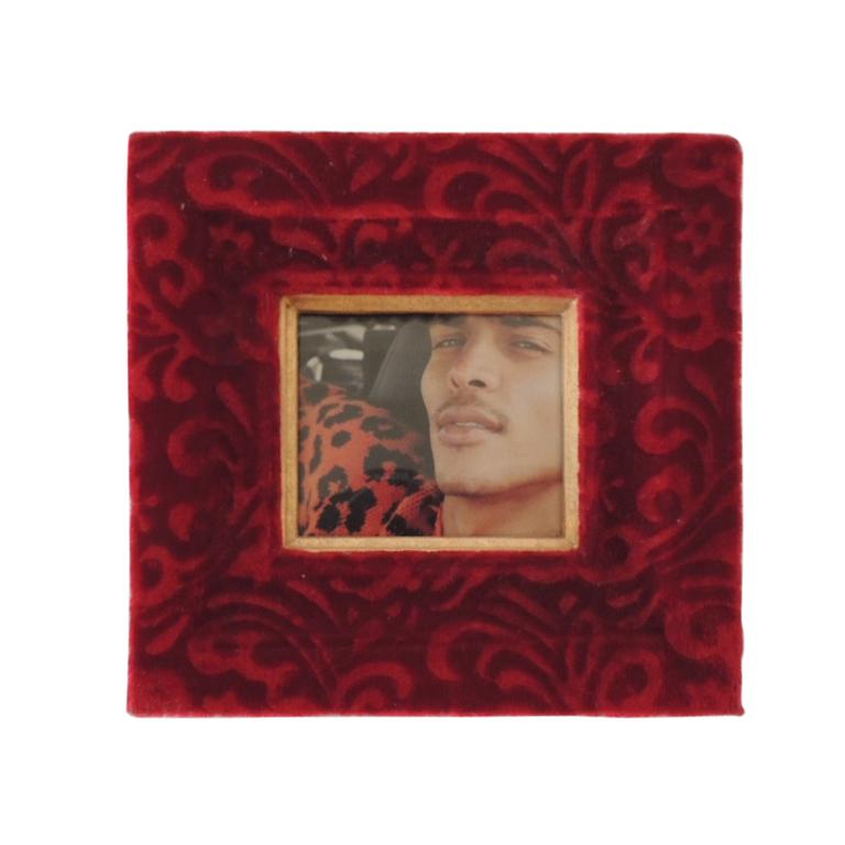Red Velvet Gauffrage Decorative Picture Frame