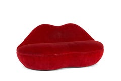 Red Velvet "Lips" Sofa after Salvador Dali