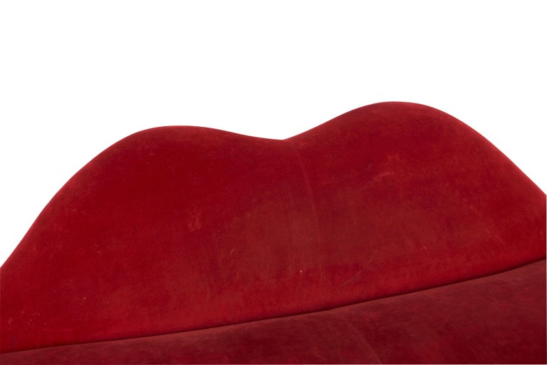 Red Velvet "Lips" Sofa after Salvador Dali at 1stDibs