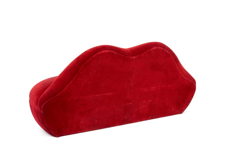 Red Velvet "Lips" Sofa after Salvador Dali at 1stDibs