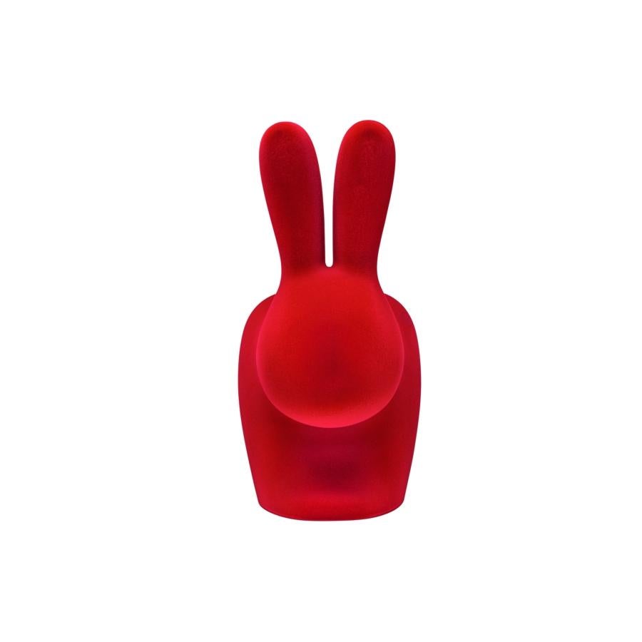 Roter Kaninchenstuhl aus Samt, von Stefano Giovannoni (Moderne) im Angebot