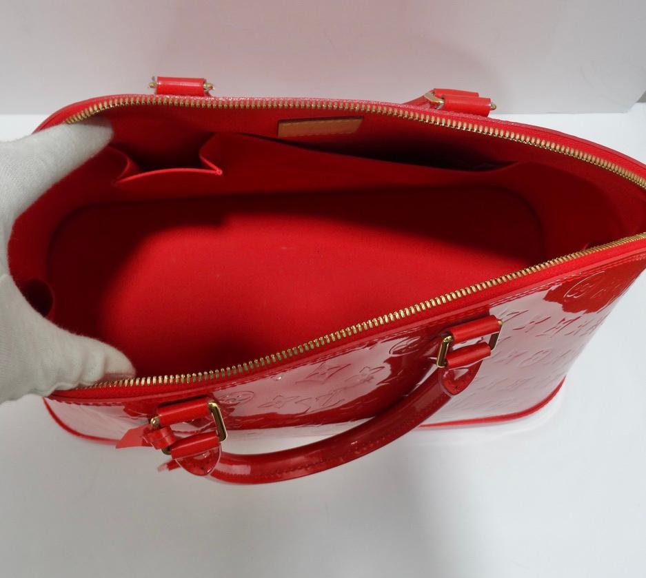 Red Vernis Louis Vuitton Alma Bag circa 2008 5