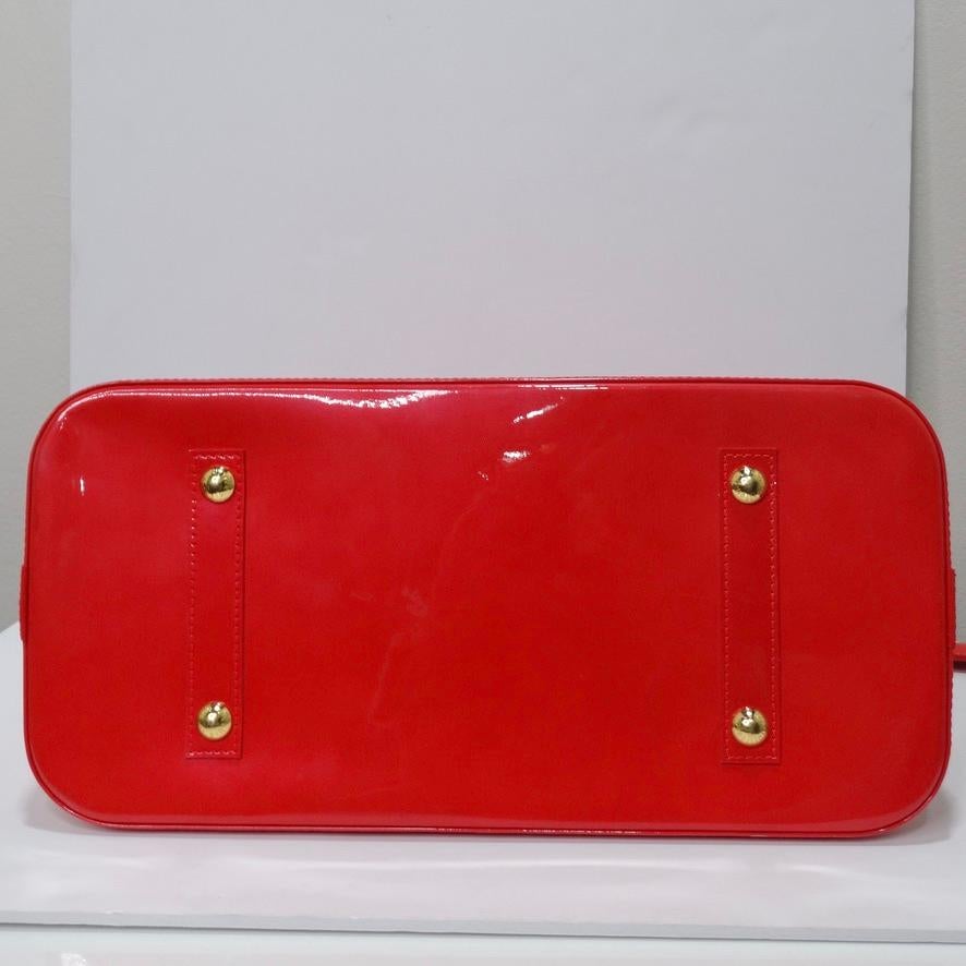 Red Vernis Louis Vuitton Alma Bag circa 2008 8