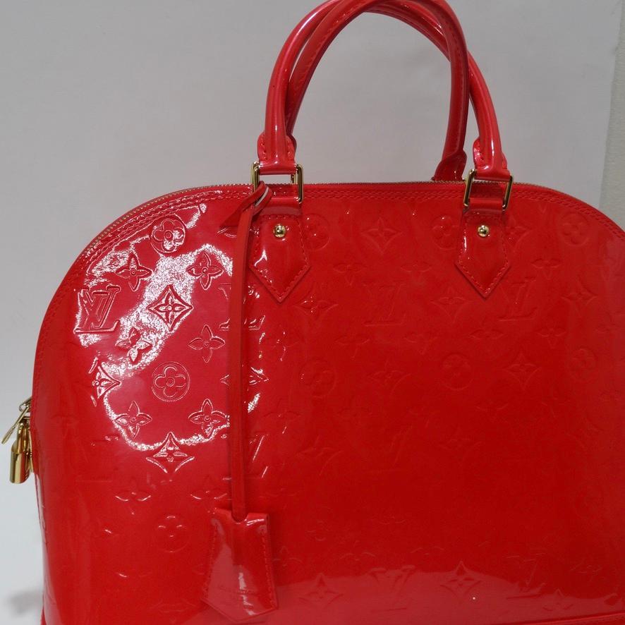 Red Vernis Louis Vuitton Alma Bag circa 2008 9