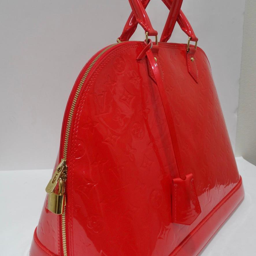 Red Vernis Louis Vuitton Alma Bag circa 2008 1