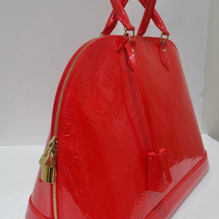 Louis Vuitton Rouge Grenadine Monogram Vernis Alma BB Bag