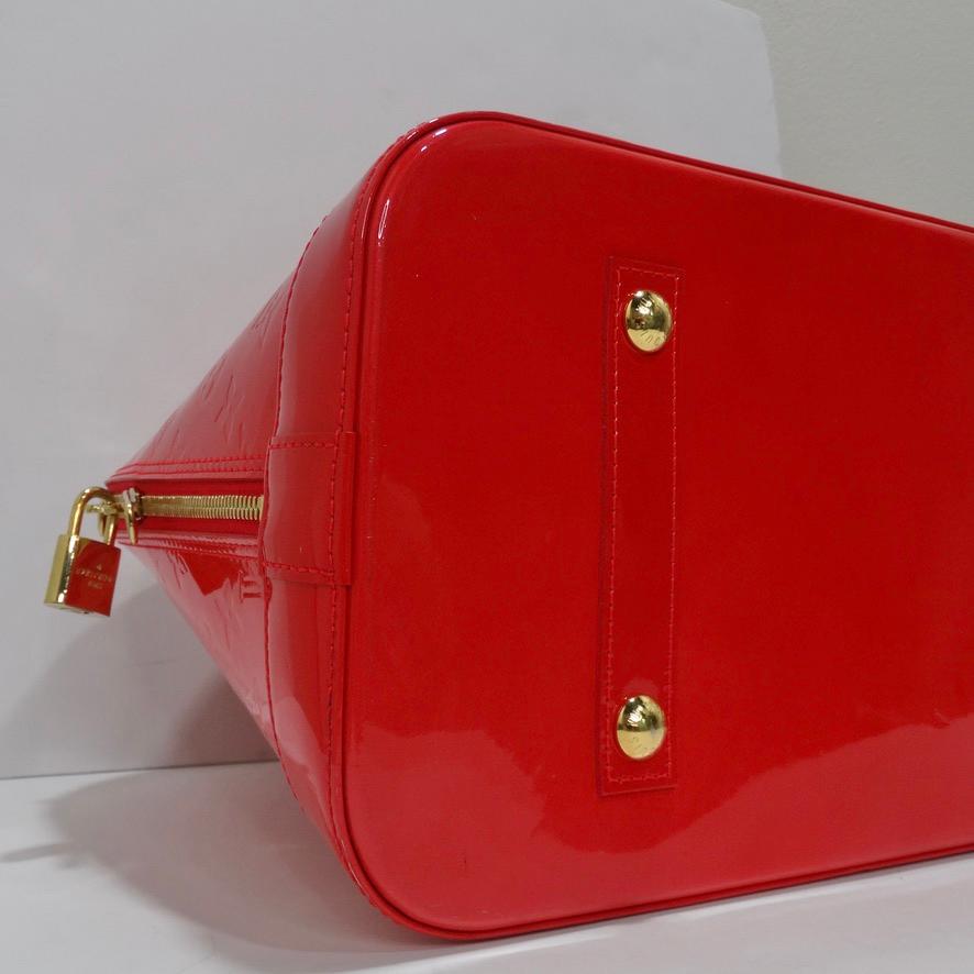 Red Vernis Louis Vuitton Alma Bag circa 2008 3