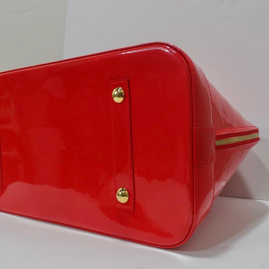 Red Vernis Louis Vuitton Alma Bag circa 2008 4