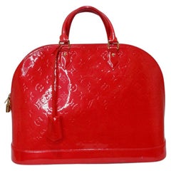 Red Vernis Louis Vuitton Alma Bag circa 2008