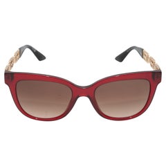 Red Versace Acetate & Gold-Tone Metal Sunglasses