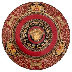 Vintage  Red Versace Porcelain Medusa Display Plate By Rosenthal, 20th Century