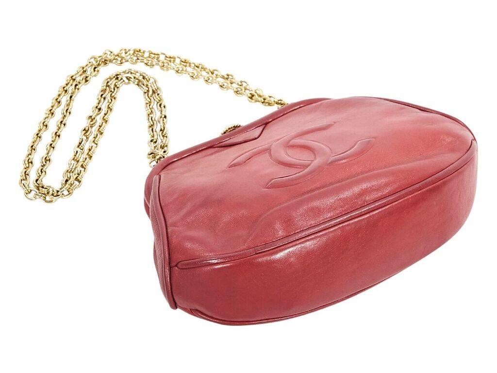 Chanel Vintage Red Leather Clutch In Good Condition In New York, NY