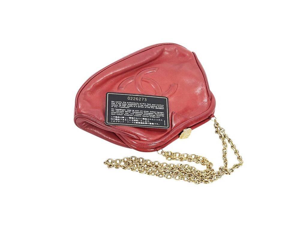 Chanel Vintage Red Leather Clutch 1