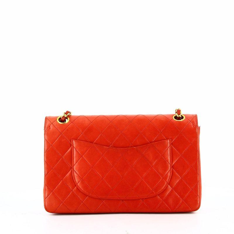 Women's Red Vintage Chanel Timeless Handbag in Lamb Leather