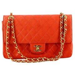 Red Vintage Chanel Timeless Handbag in Lamb Leather