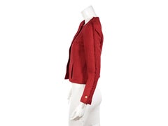 Red Vintage Chanel Tweed Cropped Jacket